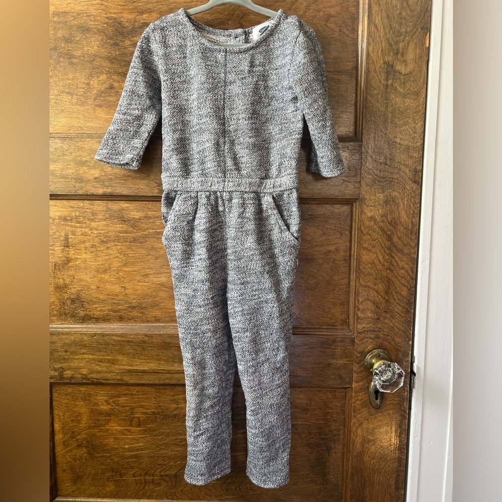 Old Navy | Black and White Marled Jumpsuit (4T)